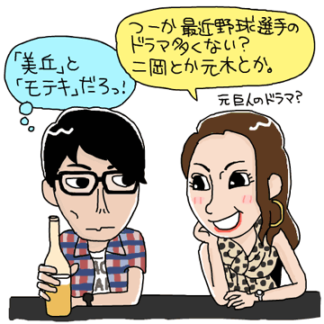 【似顔絵イラスト】「モテキ」より森山未來と野波麻帆