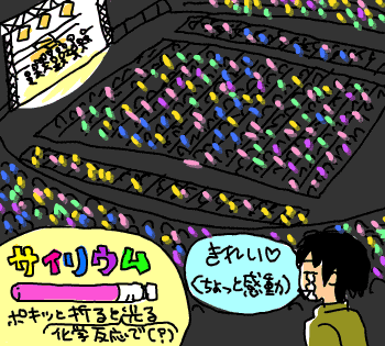 サイリウム光る会場イラスト
